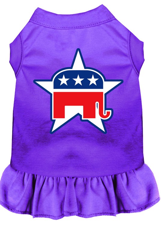 Republican Screen Print Dress Purple XL